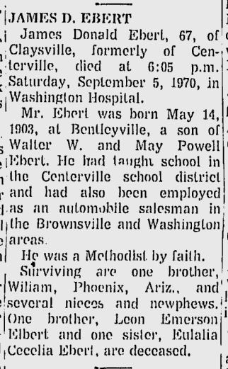 James D. Ebert obit